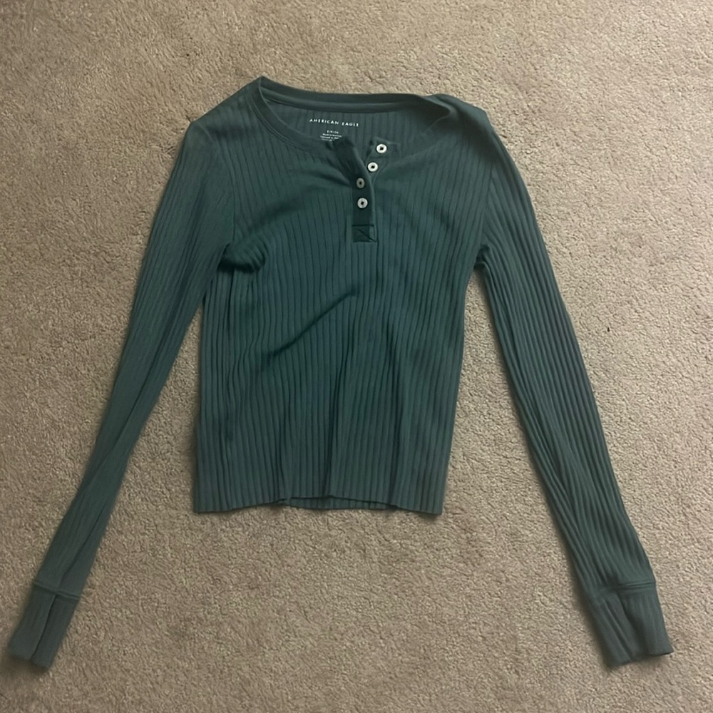 Green American eagle ribbed long sleeve size small